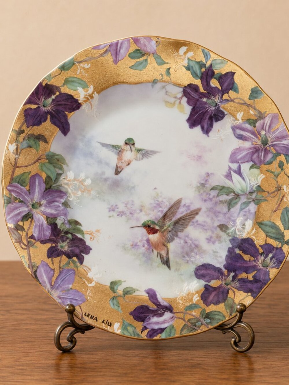 Lena Liu "Ruby Splendor" Hummingbird Collector Plate Bradford Exchange